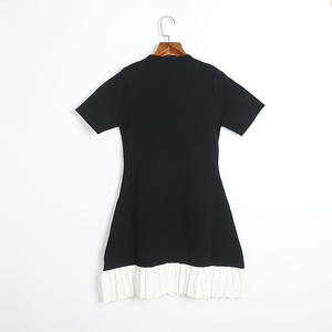 GX8315 <span class=keywords><strong>Abito</strong></span> Estivo da Donna alla Moda 2025, Mini <span class=keywords><strong>Abito</strong></span> <span class=keywords><strong>in</strong></span> <span class=keywords><strong>Maglia</strong></span> a Maniche Corte con Patchwork Colorato e Plissettatura, Elegante e Sexy per Serate - Product Image 3