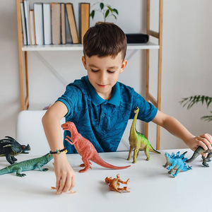 Grazioso braccialetto di ciondolo dinosauro in resina per bambini regolabile in pietra smerigliata nera con perline primo giorno di scuola braccialetti regali per ragazze ragazzi - Product Image 6
