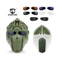 Masque d'Halloween de haute qualité Casque de protection tactique complet avec Rails latéraux ARC Ventilateur de montage NVG