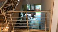 Rampe d'escalier en acier inoxydable avec câble, design moderne Homedeco, application extérieure pour villa, garantie totale de plus de 5 ans