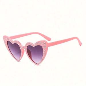 Gafas de Sol con Forma de Corazón para Mujer, con Pedrería, Lindas, para Novia, Fiesta, Boda, Ligeras, de Alta Calidad, Marca Personalizada - Product Image 1