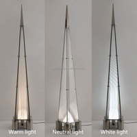 Badu Lampadaire moderne en acier inoxydable et verre avec LED Variable Options de température multicolore pour le salon