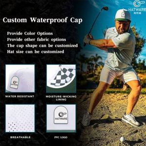 Casquettes de golf personnalisées à visière pleine, sans marque, avec logo brodé en 3D et trou pour tee, pour hommes - Product Image 2