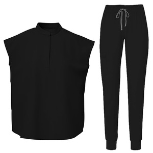 Plus Size Stretchy Women Medical Scrub Uniform Casual Summer Solid Color Thin Workwear For Doctor <b>Nurse</b> Beauty Salon Staff - Product Image 6