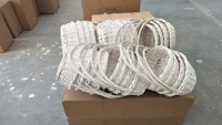Panier de transport ovale en osier blanc fabriqué en usine, panier en saule naturel tressé à la main pour l'arrangement floral, la décoration de Pâques et de mariage