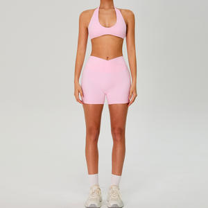 Nuovo arrivo Yoga Gym 2 pezzi reggiseno sportivo senza schienale <span class=keywords><strong>Sexy</strong></span> atletica corsa di buon materiale tute da allenamento traspiranti - Product Image 4