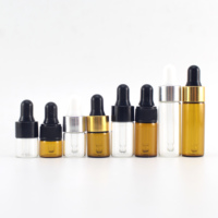 En Stock Flacon Compte-Gouttes en Verre Givré Transparent 1ml 2ml 3ml 5ml Mini Flacon Testeur Échantillon Fiole en Verre avec Bouchon Compte-Gouttes Or Rose