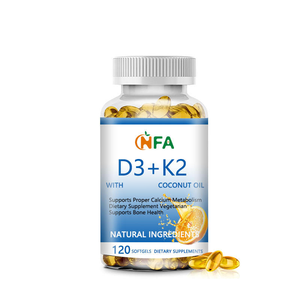Cápsulas Blandas D3+K2 con Aceite de Coco Directamente de Fábrica, Apoyan el Metabolismo Adecuado del Calcio, Promueven Huesos Saludables - Product Image 1
