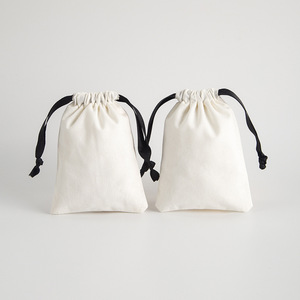 Bolsas de algodón con cordón, rectangulares, blancas, para embalaje de joyería, de 7x9 cm a 15x20 cm, personalizables para almacenamiento de regalos - Product Image 1