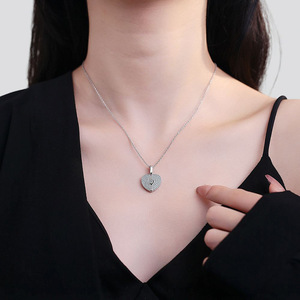 Collane CAOSHI con Design a <span class=keywords><strong>Cuore</strong></span> Apribile, Zirconia Cubica Scintillante, Placcate in Argento/Oro per Donne, Collane da Matrimonio - Product Image 5