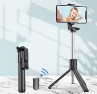 Perche à selfie sans fil Bluetooth 2026 avec mini trépied extensible, monopode et lumière d'appoint, télécommande pour téléphones iOS et Android