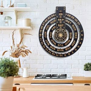 Calendario Perpetuo de Madera Vintage 2025, Decoración de Pared, Decoración del Hogar, Calendario de Oficina, Regalos Personalizados de Año Nuevo - Product Image 4