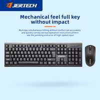 JERTECH KM160 Guangdong Souris et clavier filaires simples pour bureau, ensemble clavier et souris pour ordinateur