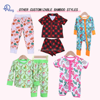 Combinaisons pour bébé en bambou Yiying pour Noël, manches longues, fermeture éclair bidirectionnelle, pyjamas pour bébé, tissu en bambou écologique pour vêtements de bébé