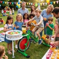 Bicicleta de Pedales para Niños EXI con Máquina de Burbujas, Naranja, de Una Velocidad, para Fiestas, Equipo de Diversión, Smoothie Giratorio