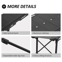 Table pliante tactique moderne d'extérieur en aluminium ultra-légère, réglable en hauteur, portable, pour camping, pique-nique et barbecue, compatible IGT