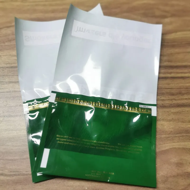 Resealable Ziplock स्पष्ट लपेटें कस्टम मुद्रित रोलिंग तम्बाकू पैकेजिंग बैग