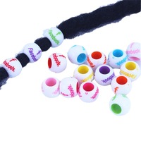 1 sac de perles colorées à gros trous pour tresses décoratives, accessoires de coiffure, bricolage, résine acrylique plastique, perles dispersées pour bijoux de tresses
