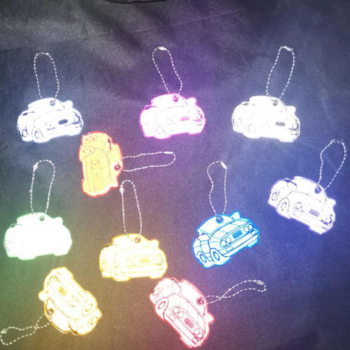 Plastic Reflective Keyring Custom Keychains Any Shape Personalized Pvc Key Chain Safety Reflective Keyring for Promotional Gifts