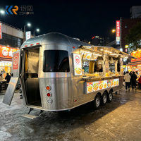 Remolque de Comida Móvil Retro de Lujo, Remolque de Acero Inoxidable para Venta de Comida, Hamburguesas, Café, Pizza, Helados, Camión de Comida Callejera