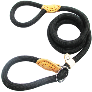 Tali Anjing Mewah Label Khusus Anti-Robek Bahan Nylon Jahitan Tangan Kulit dengan Paracord Berkelanjutan <span class=keywords><strong>Harness</strong></span> Anjing Solid Alami - Product Image 1