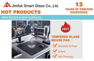 แผ่นรองเมาส์กระจกนิรภัย Cyberpunk Fantasy พร้อมแผ่นรองเมาส์กระจกเล่นเกม E-Sports ทำความสะอาดง่ายพื้นผิวเรียบเนียน - Product Image 5