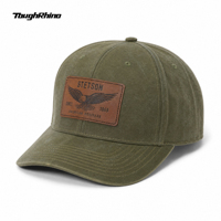 Casquette de baseball structurée à 6 panneaux, style vintage, pour automne-hiver, avec logo personnalisé en cuir, OEM ODM