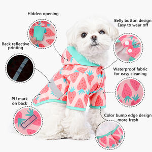 Joymay jas hujan anak anjing, mewah tahan air dapat dilipat musim panas ponco hewan peliharaan dengan topi untuk anjing kecil harga - Product Image 2