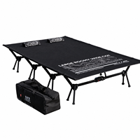 Lit de camping double parent-enfant WELLHIKE, hauteur réglable, pliable, portable, en tissu Oxford, avec cadre en alliage d'aluminium, 205 cm