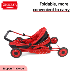 ZHORYA Pretend to Play with Cute Iron Stroller Baby <strong>pink</strong> Toy EVA Wheels Baby Stroller <strong>Walker</strong> - Product Image 4