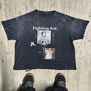 เสื้อยืดลายกราฟิก DTG ผ้าฝ้ายแท้ระบายอากาศได้ดีทรงบ็อกซี่ทรงโอเวอร์ไซส์สไตล์วินเทจ - Product Image 1