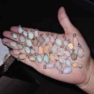 Colgante de ópalo etópico Natural, Plata de ley, hecho a mano, collar de ópalo plateado - Product Image 6