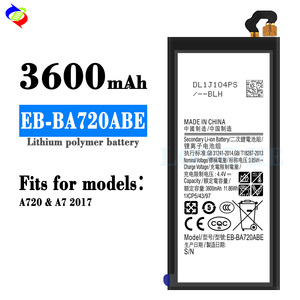 Batteria di ricambio agli ioni di litio secondaria EB-BA720ABE per <span class=keywords><strong>Samsung</strong></span> <span class=keywords><strong>Galaxy</strong></span> <span class=keywords><strong>A7</strong></span> 2017 A720 A720F, batteria per <span class=keywords><strong>cellulare</strong></span> 3600mAh 3.85V - Product Image 2