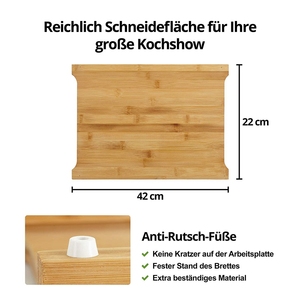 Planche à découper en bambou de haute qualité avec plateaux d'égouttage - Product Image 2