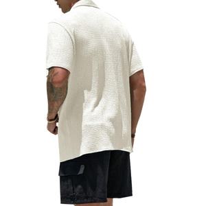 Chemise boutonnée unie pour homme, nouvelle collection été, confortable, respirante, coupe décontractée, vente en gros - Product Image 3
