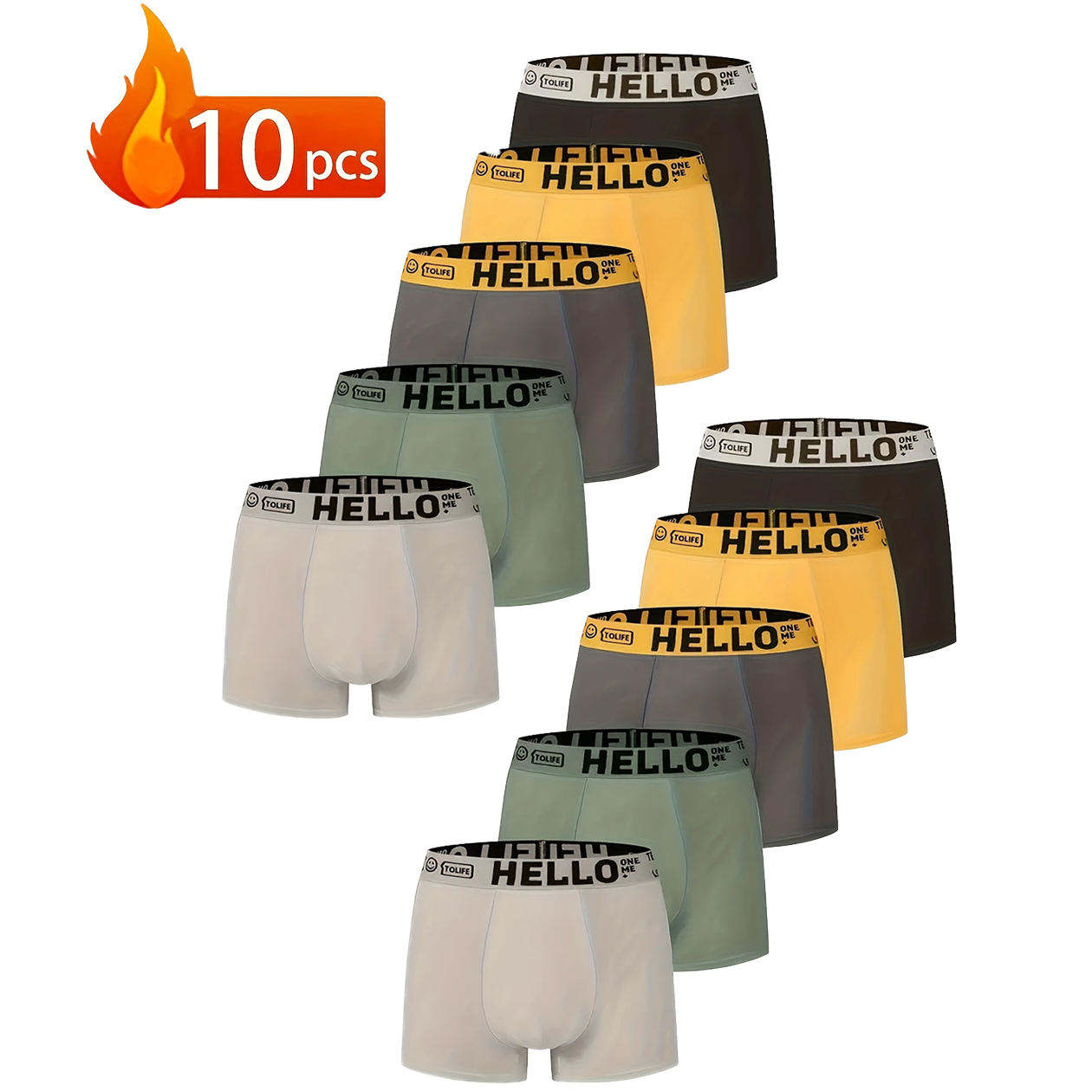 เขียว, เทา, ขาว, ดำ, เหลือง