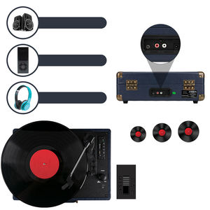 Tocadiscos Portátil Retro de Vinilo con Diseño de Maleta, 3 Velocidades, Bluetooth, USB, Reproductor de Discos con Altavoces Integrados para Fiestas en Casa, Regalo, Audio - Product Image 3