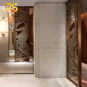 Foshan design professionale moderno di lusso oro in acciaio inox parete divisorio schermo divisorio divisorio per l'hotel