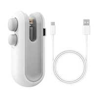 Handzame USB oplaadbare mini 2-in-1 draagbare warmte-voedselverzegelaar en plastic zakjes-sealmachine/snijder voor huishoudelijke voedselverpakkingen