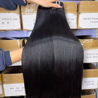 Extensions de queue de cheval à enrouler en cheveux humains Remy véritables pour femmes, lisses, brun foncé