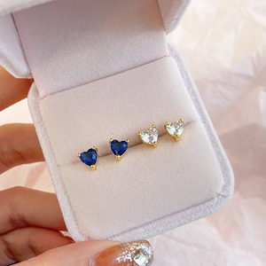 Aretes de Botón de Latón con Circonita Cúbica 3A Transparente, Chapados en Oro de 18K, para Compromiso y Boda, para Mujer, Venta al por Mayor - Product Image 2