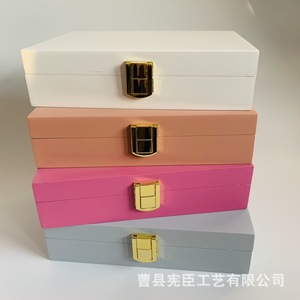 Simple jewelry cork box, home <b>storage</b> box, <b>dressing</b> <b>table</b> wooden creative box, desktop organizer with lid. - Product Image 2