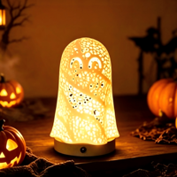 Nouvelle arrivée, lampe de table LED à texture ondulée en impression 3D, esthétique minimaliste crème, lampe de chevet, lampe de décoration intérieure