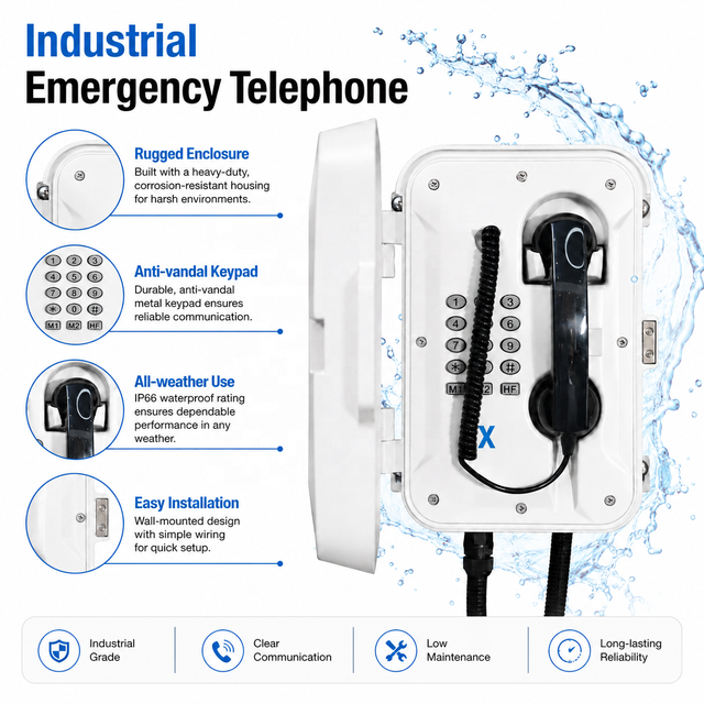 Custom Color Rugged Communication Phone with Corrosion Resistant SMC Case for Outdoor Waterproof Industrial Telephone