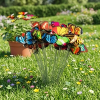 Tusuk Bunga Kupu-kupu Plastik Buatan Gaya Modern Ramah Lingkungan Sentuhan Alami 25cm Ornamen Taman Dalam Ruangan Model