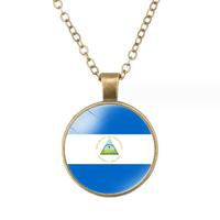 Pas cher Amérique du Nord pays drapeau Verre cabochon style vintage haïti drapeau Collier Pendentif Collier Bijoux Cadeau