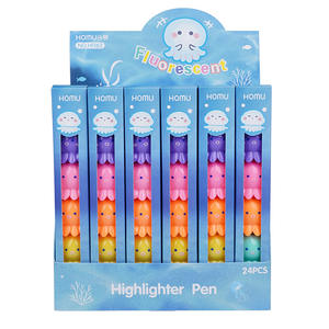 Set di Evidenziatori a Forma di Polpo Mini 5 Colori Pennarelli Fluorescenti Punta a Pennello Obliqua per Bambini e Scuola - Product Image 4