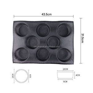قوالب خبز سيليكون بـ 8 تجاويف بيضاوية للكعك والخبز غير لاصقة، صواني خبز مثقبة، قوالب همبرغر، صينية كب كيك - Product Image 5