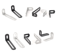 Support d'angle en acier inoxydable épais plaqué, en forme de L, noir, pour étagère, meuble en bois, angle métallique à 90 degrés