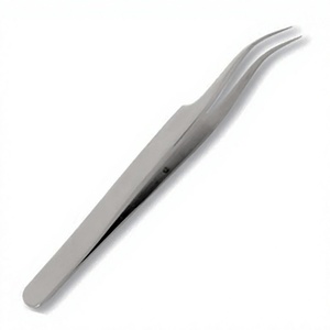 ASAP Eco-Friendly Precision Slanted Eyelash Tweezers <b>Set</b> Stainless Steel 10mm Volume Eyelash Application Tool Eyebrow Eyelash - Product Image 1